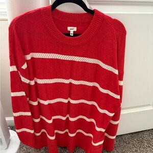 Aerie Red and White Striped Sweater